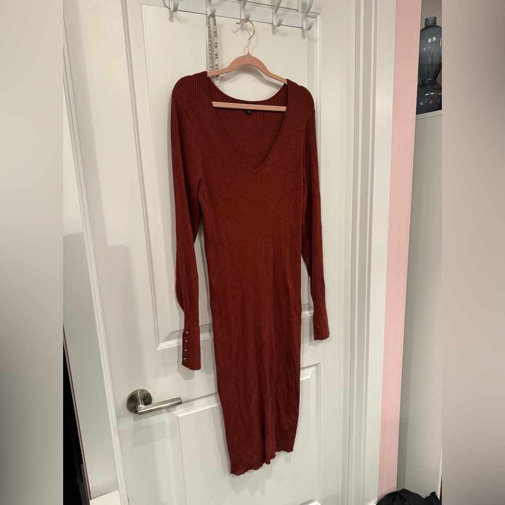Rust coloured midi dress from RW&Co sz L